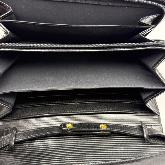 Brahmin Black Leather Crocodile Embossed Crossbody Bag Multiple Compartments - Picture 5 of 8